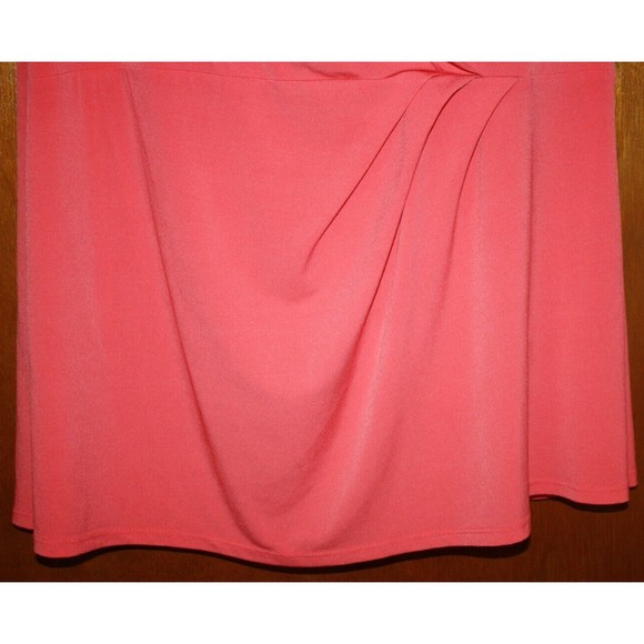 Lane Bryant Sleeveless Top Side Gathers Plus Sz 22/24 Orange Knit Blouse GUC - Picture 3 of 5